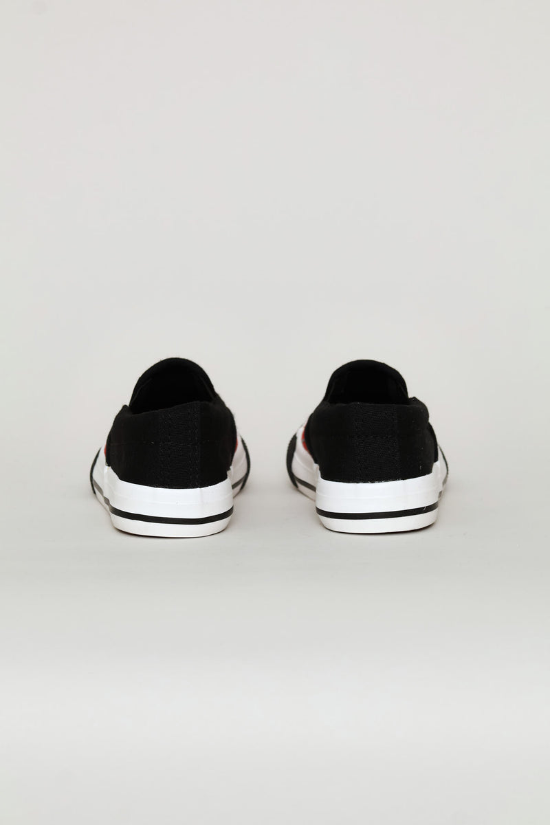 Pre-Boys Web Slip On Sneaker - Black/Red