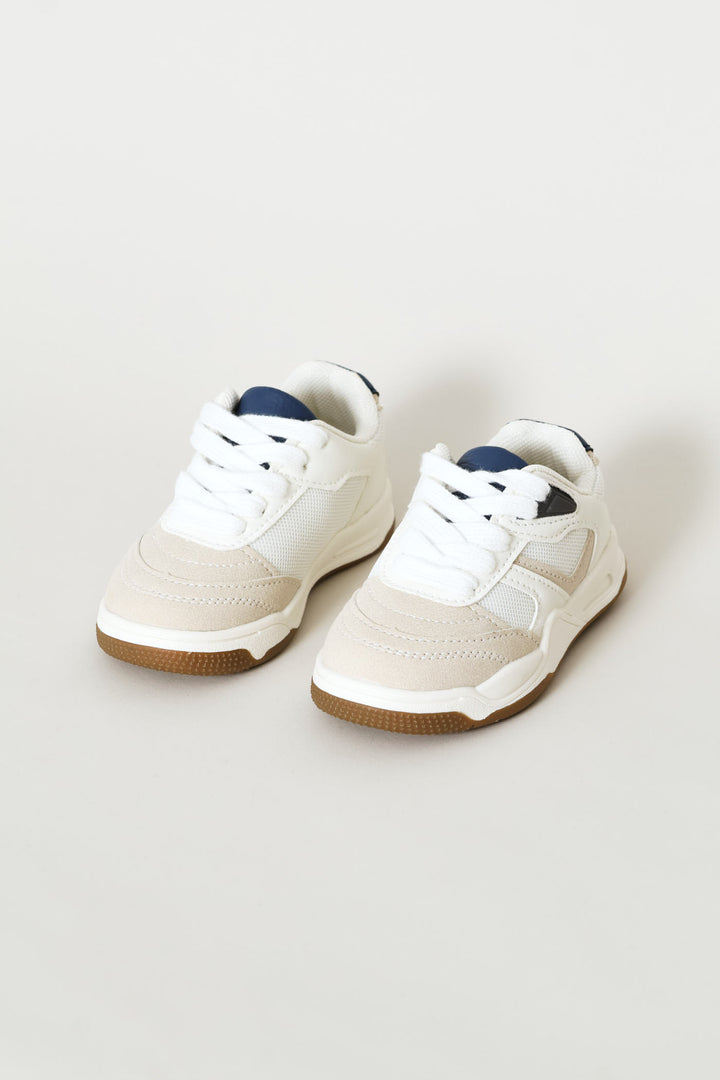 Pre-Boys Retro Sneaker - White/Grey