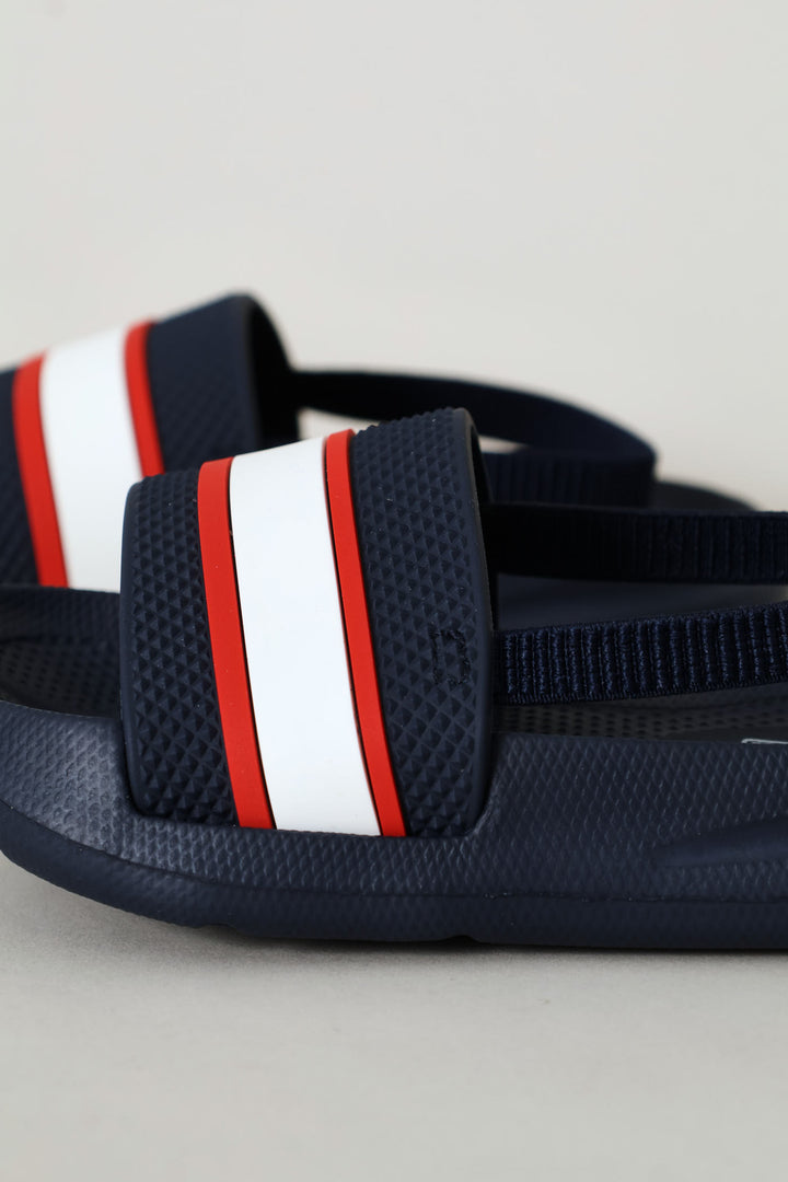 Pre-Boys Rubber Vamp Slide - Navy/Red