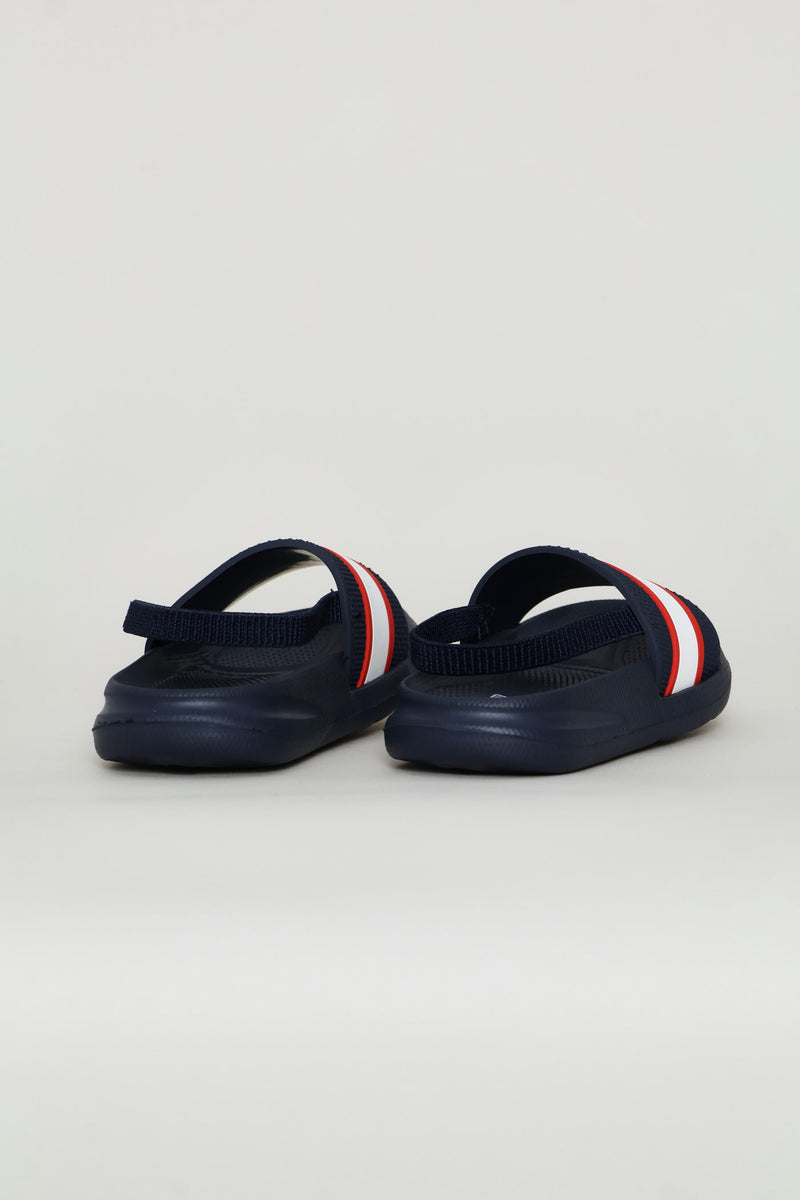 Pre-Boys Rubber Vamp Slide - Navy/Red