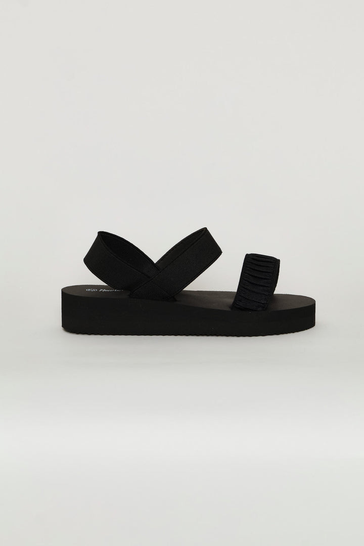 Girls Eva Wedge Sandal - Black