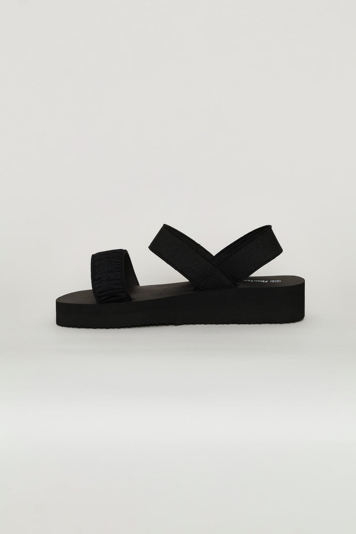 Girls Eva Wedge Sandal - Black