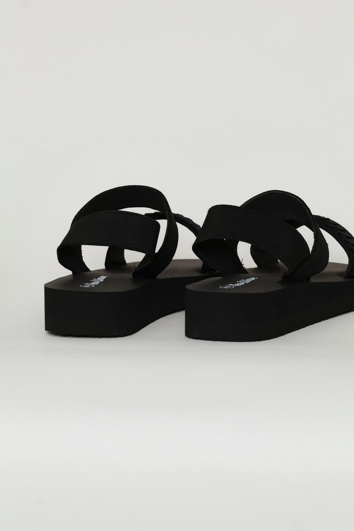 Girls Eva Wedge Sandal - Black