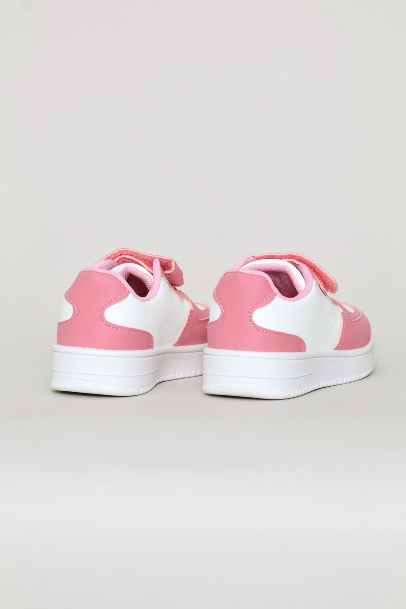 Pre-Girls Butterfly Trim Court Sneaker - Pink