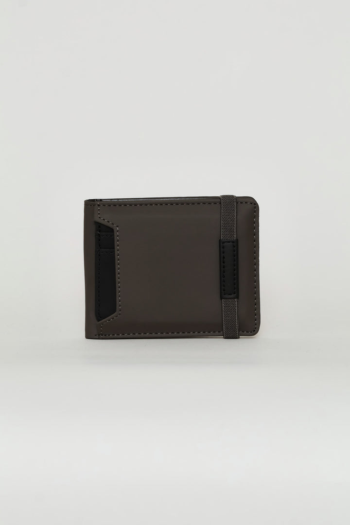 Elasticated Billfold Wallet - Black/Grey