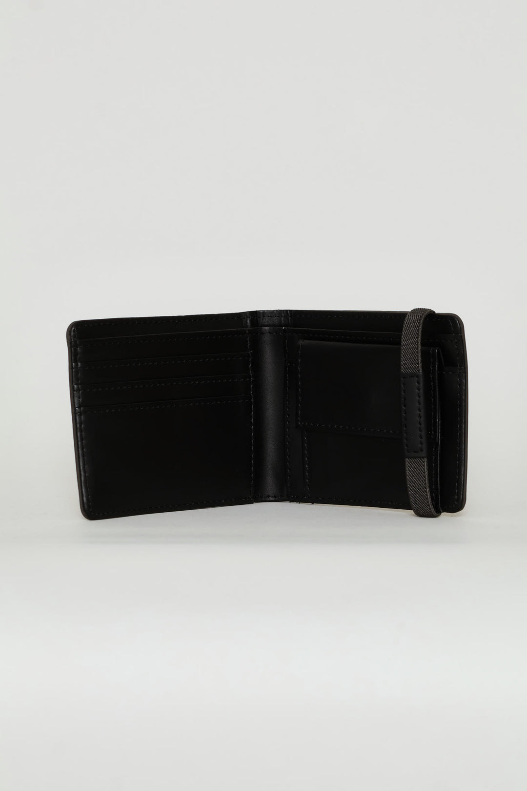 Elasticated Billfold Wallet - Black/Grey