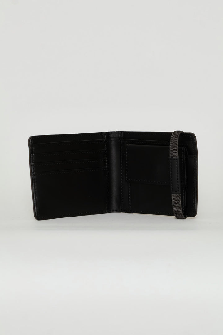 Elasticated Billfold Wallet - Black/Grey