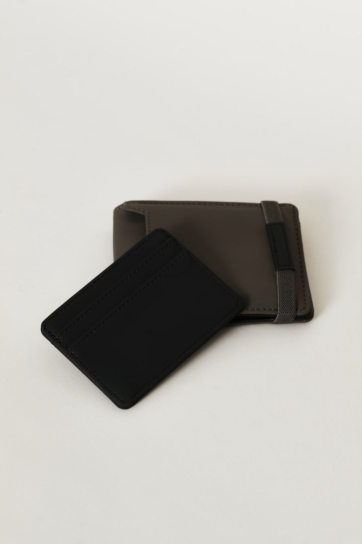 Elasticated Billfold Wallet - Black/Grey