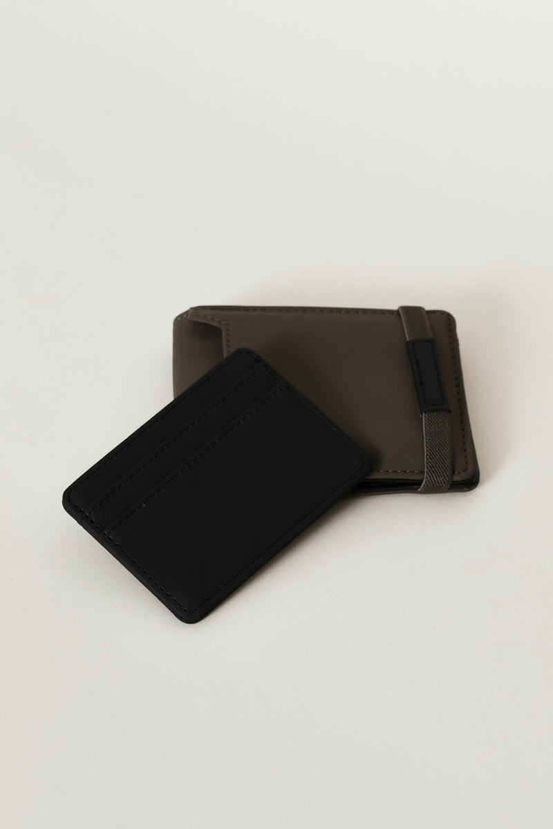 Elasticated Billfold Wallet - Black/Grey
