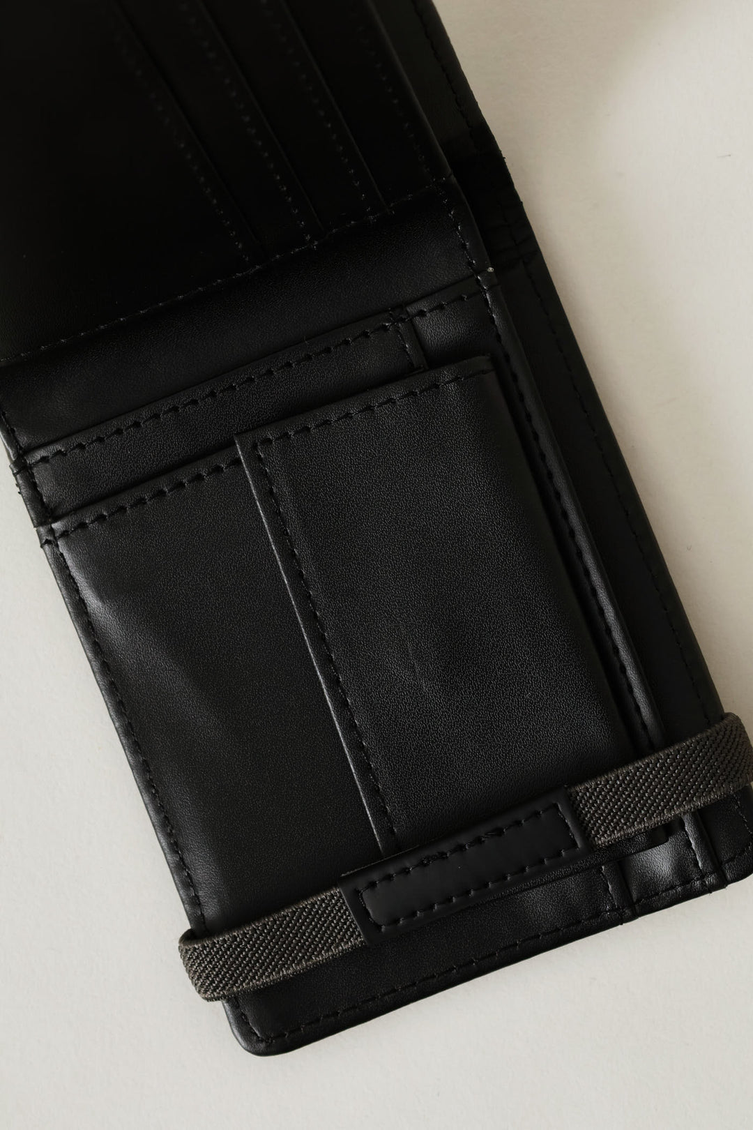 Elasticated Billfold Wallet - Black/Grey