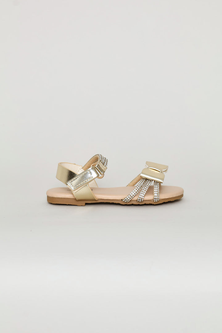 Pre-Girls Occasion Flat Sandal - Gold