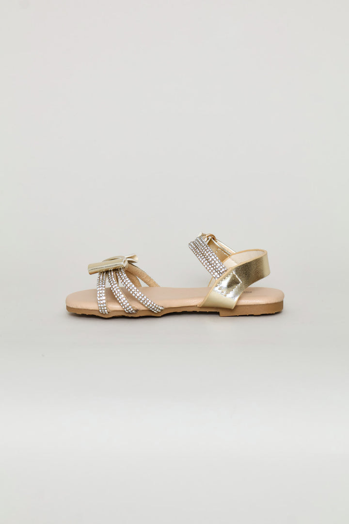 Pre-Girls Occasion Flat Sandal - Gold