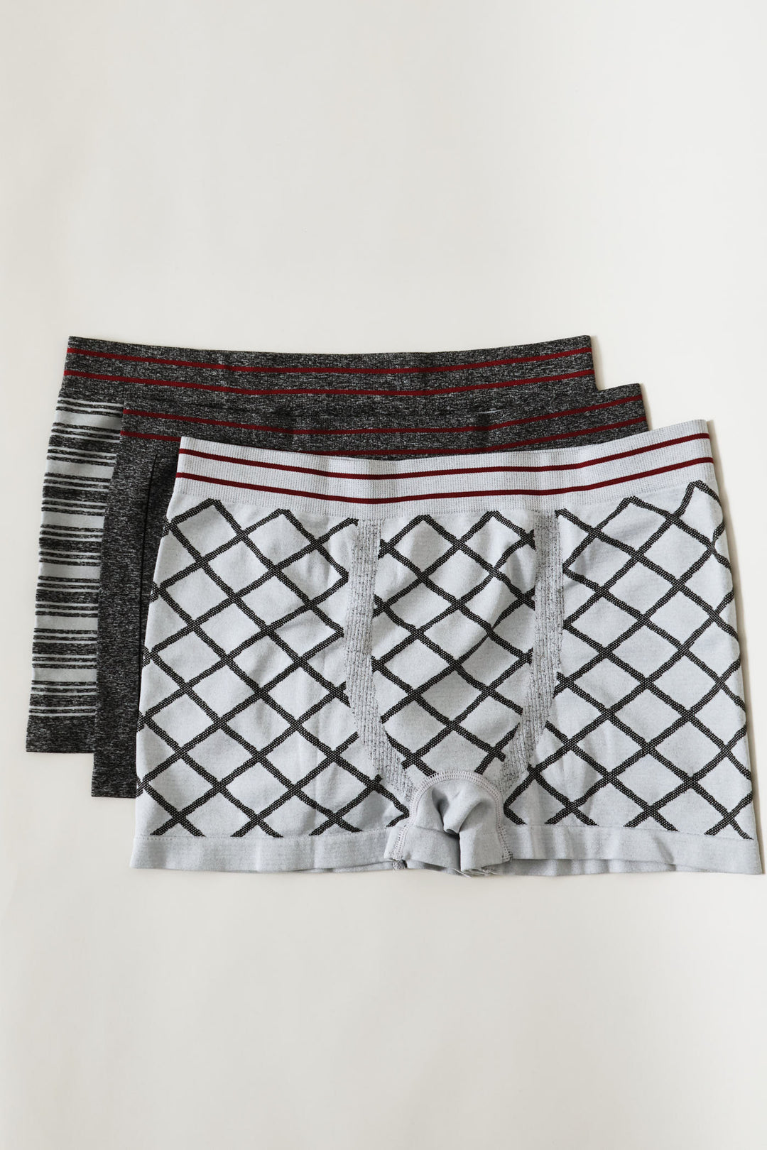 3 Pack Seamless Boxers - Grey/Black