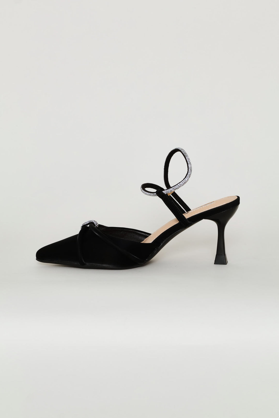 Diamond Strap Heel - Black