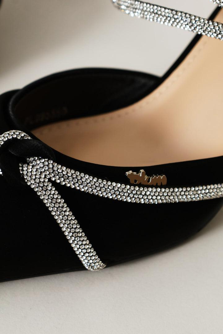 Diamond Strap Heel - Black