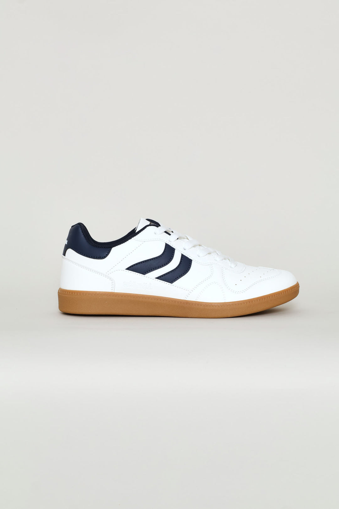 Lace Up Gum Sole Court Sneaker - White