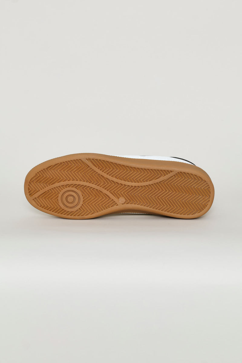 Lace Up Gum Sole Court Sneaker - White