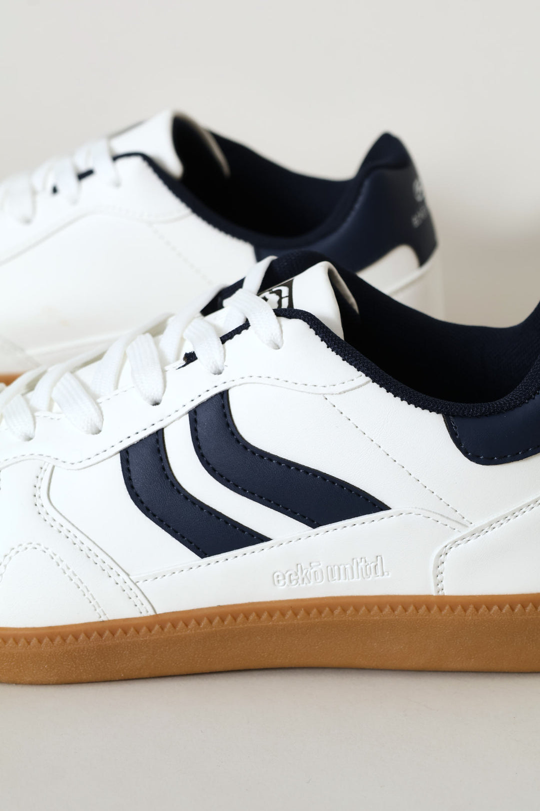 Lace Up Gum Sole Court Sneaker - White