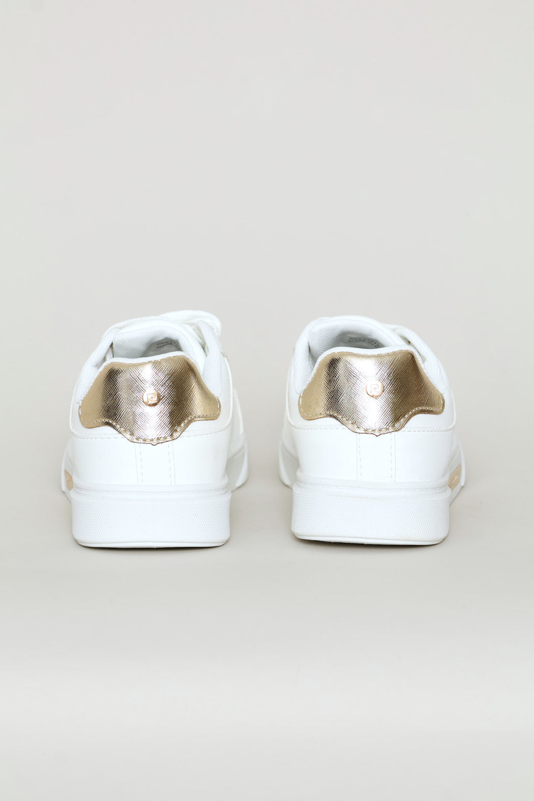 Lace Up Gold Trim Sneaker - White