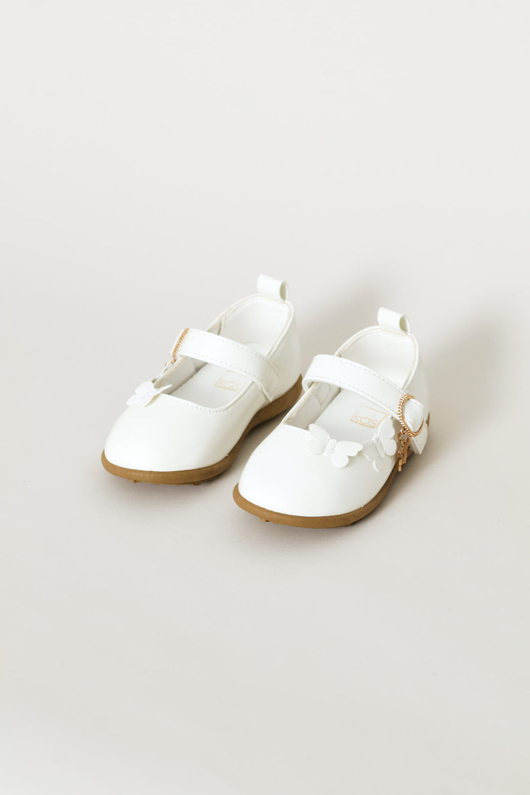 Pre-Girls Butterfly Charm Comfort Pump - White