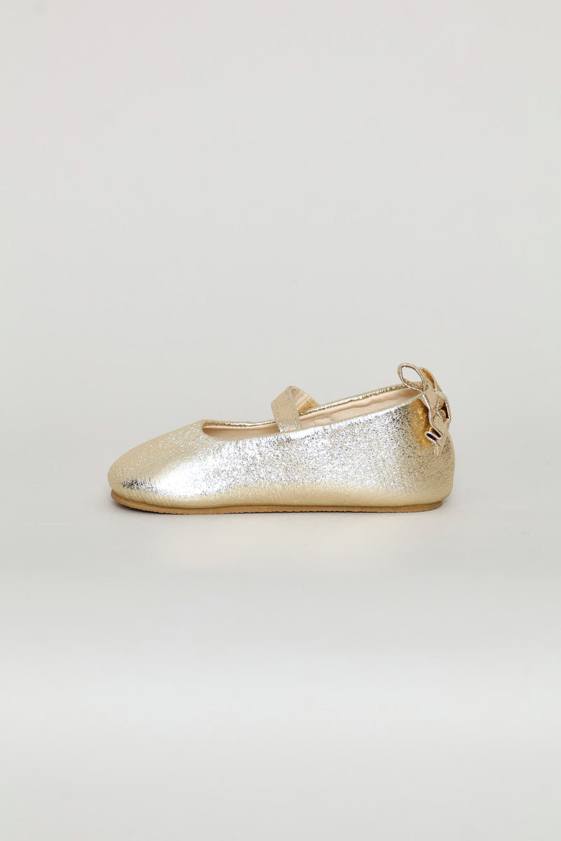 Baby Girls Shimmer Bow Occasion Pump - Gold