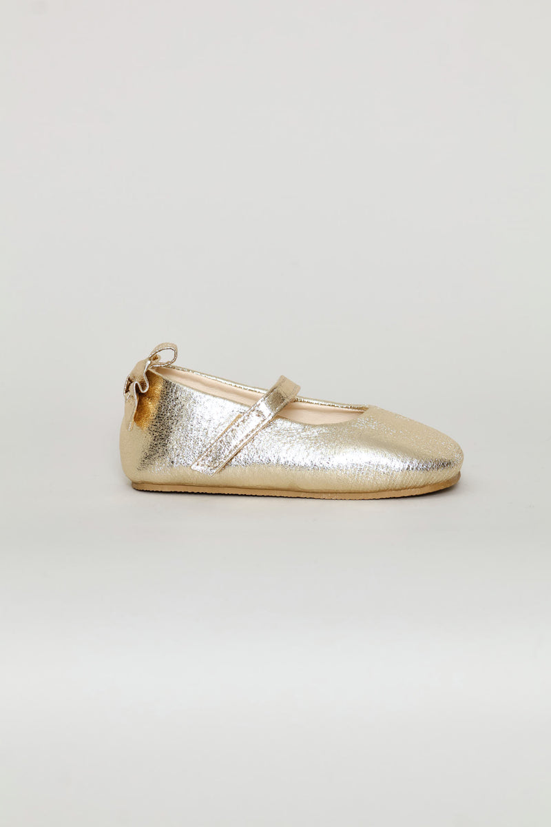 Baby Girls Shimmer Bow Occasion Pump - Gold