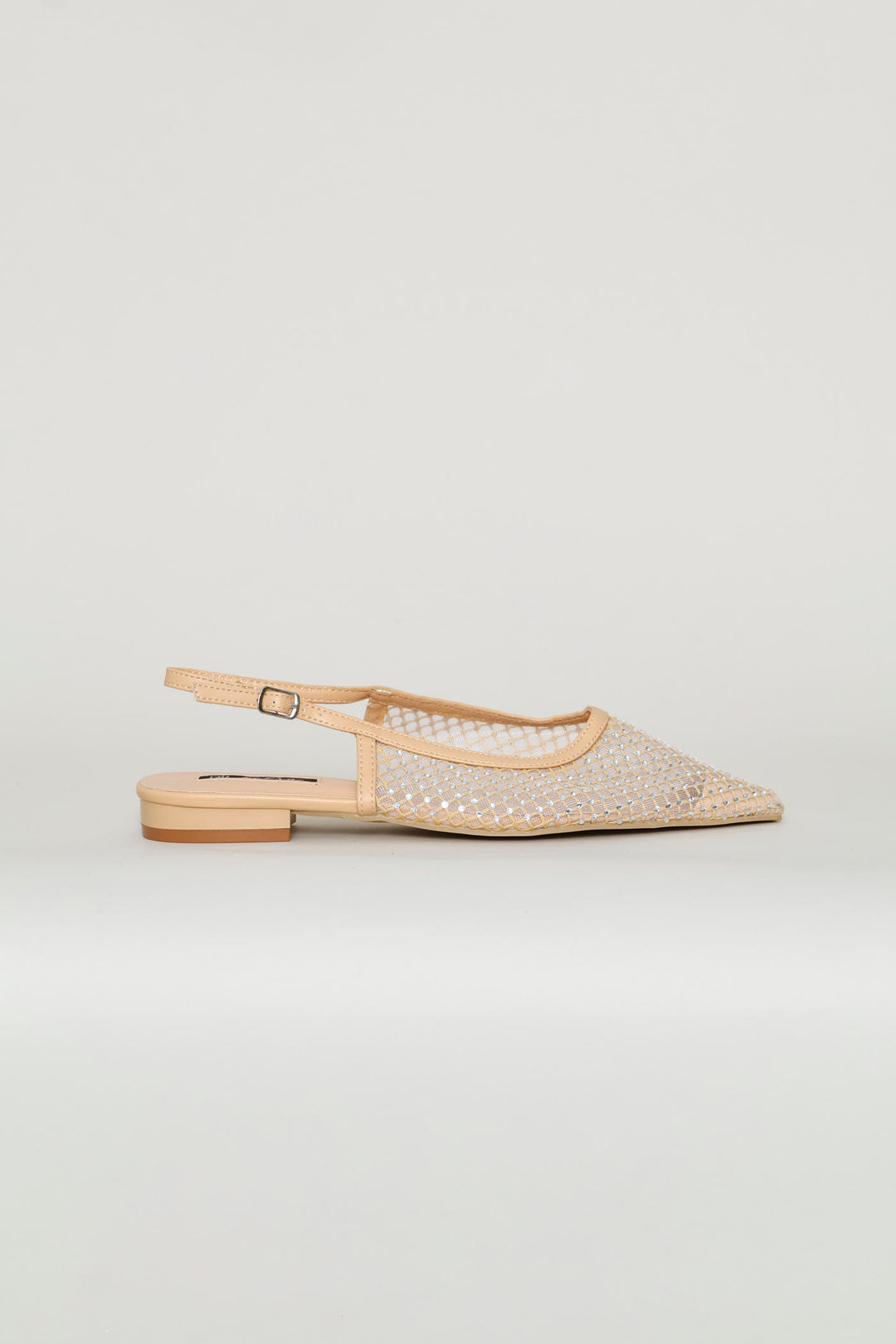 Diamante Mesh Slingback - Taupe
