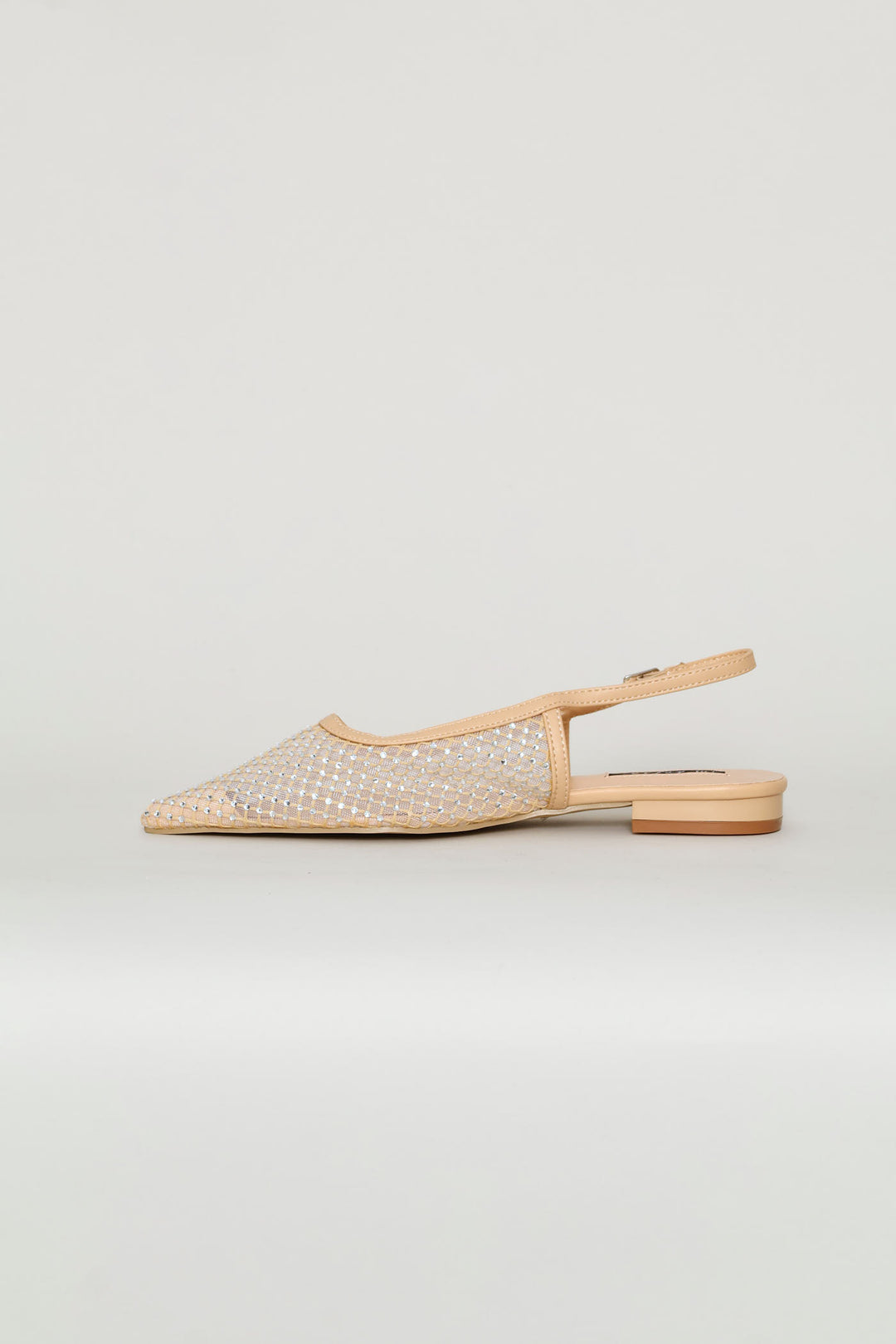 Diamante Mesh Slingback - Taupe