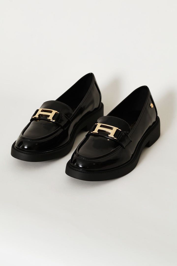 Poem 1 Bling Buckle Loafer - Black