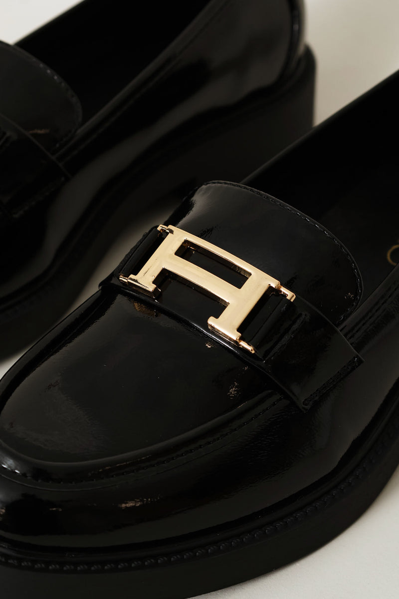 Poem 1 Bling Buckle Loafer - Black