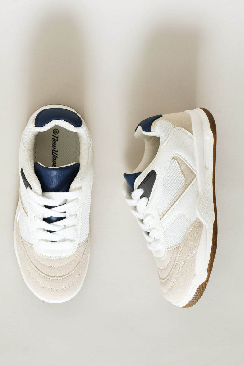 Boys Retro Sneaker - White/Grey