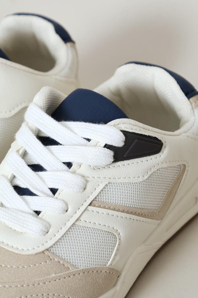 Boys Retro Sneaker - White/Grey