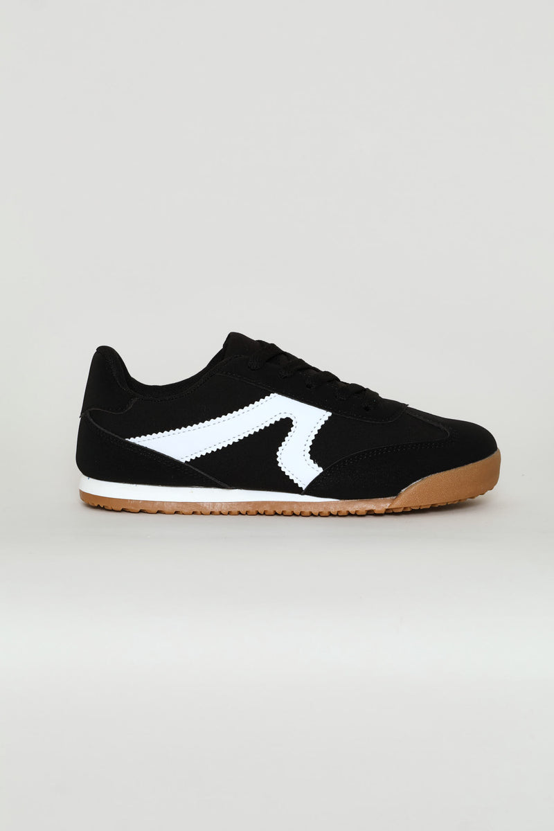 Boys Slim Sole Sneaker - Black