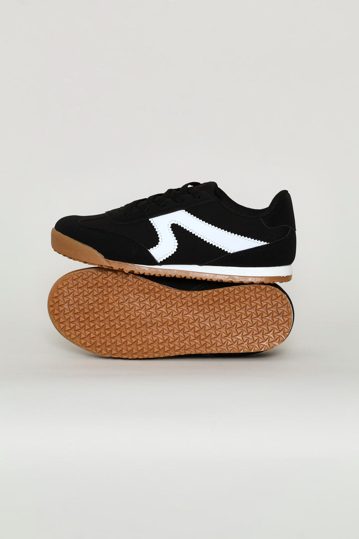 Boys Slim Sole Sneaker - Black