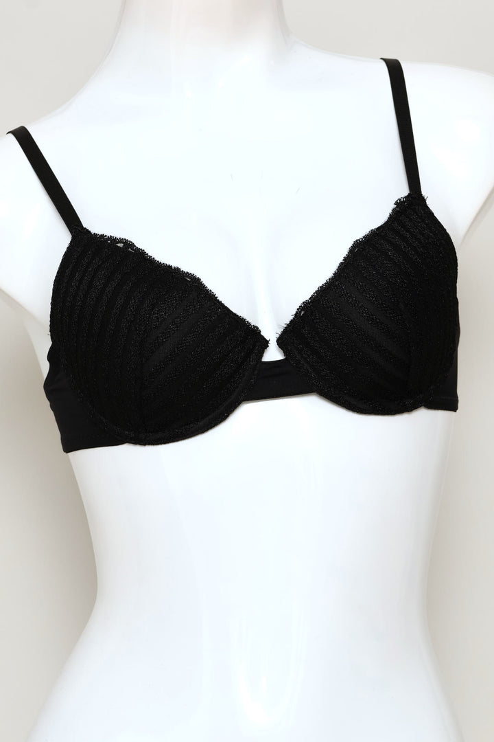 2 Pack Lurex Lace & Microfibre T-Shirt Bra - Black/Gold