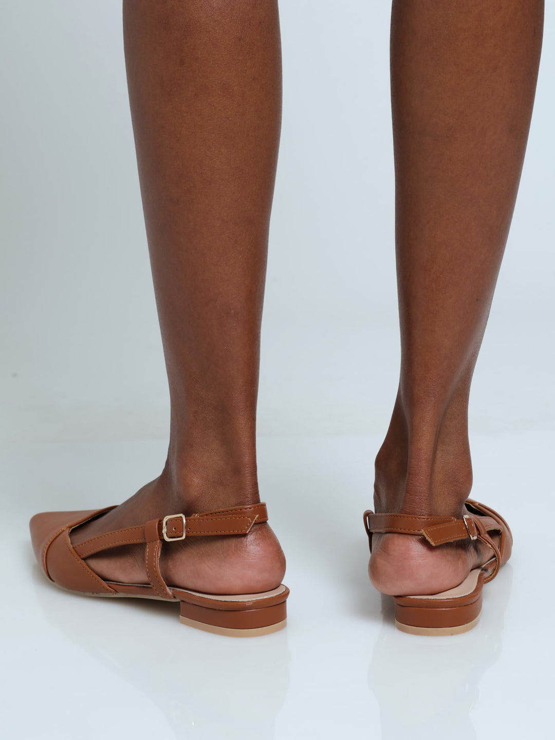 Pointed Slingback Push In Loafer - Tan