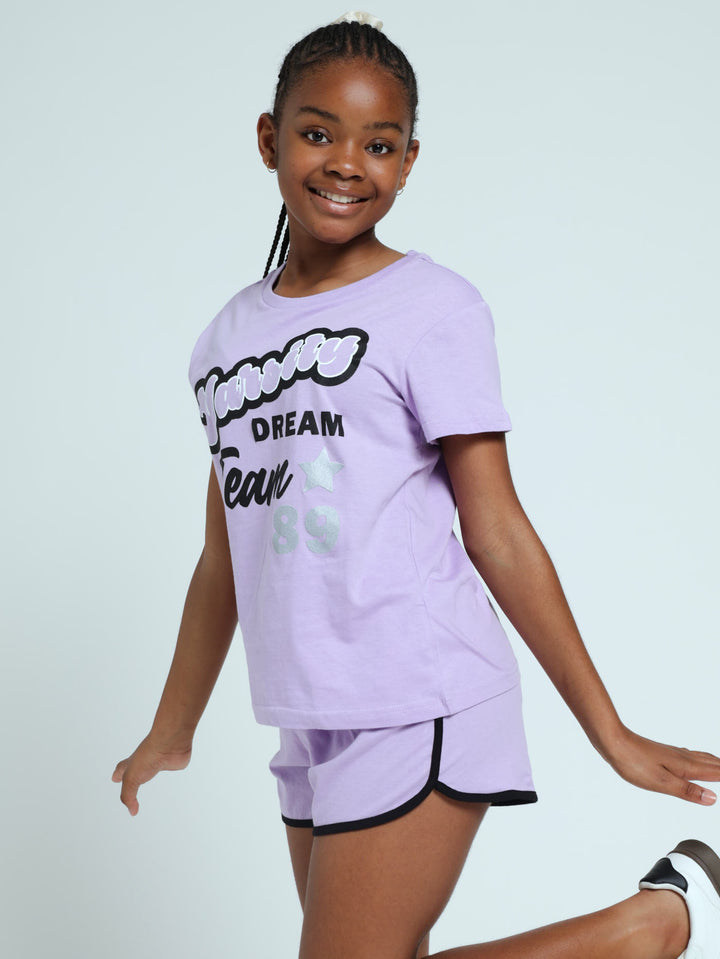 Girls Varsity Sport Sleep Set - Lilac