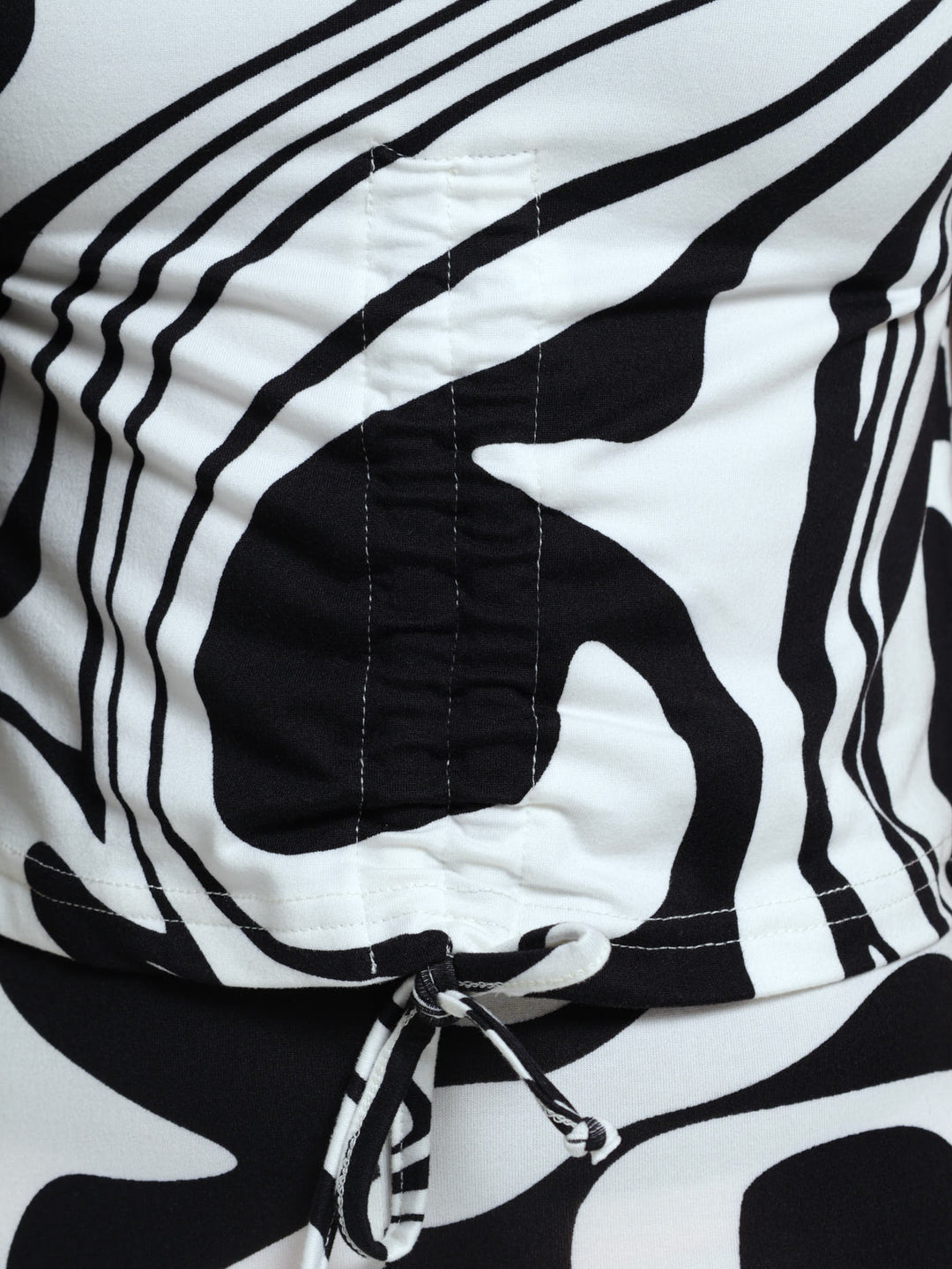 Girls Swirl Fashion Top - Black/White