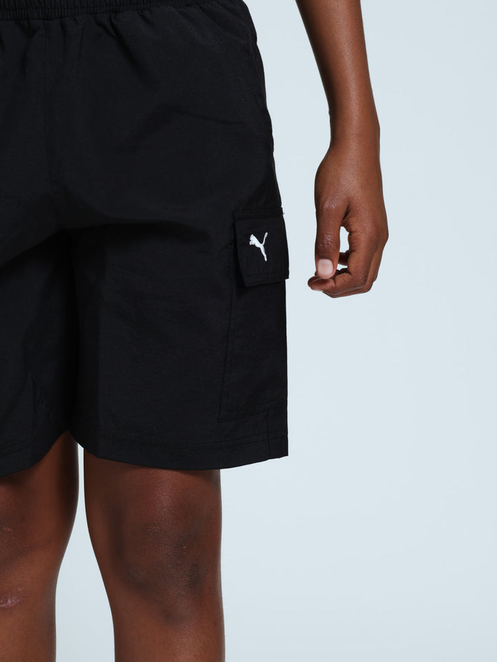 Boys Woven Cargo Shorts - Black
