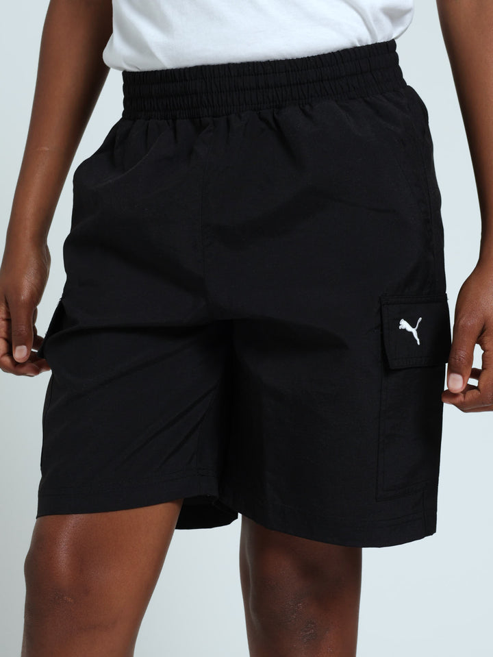Boys Woven Cargo Shorts - Black