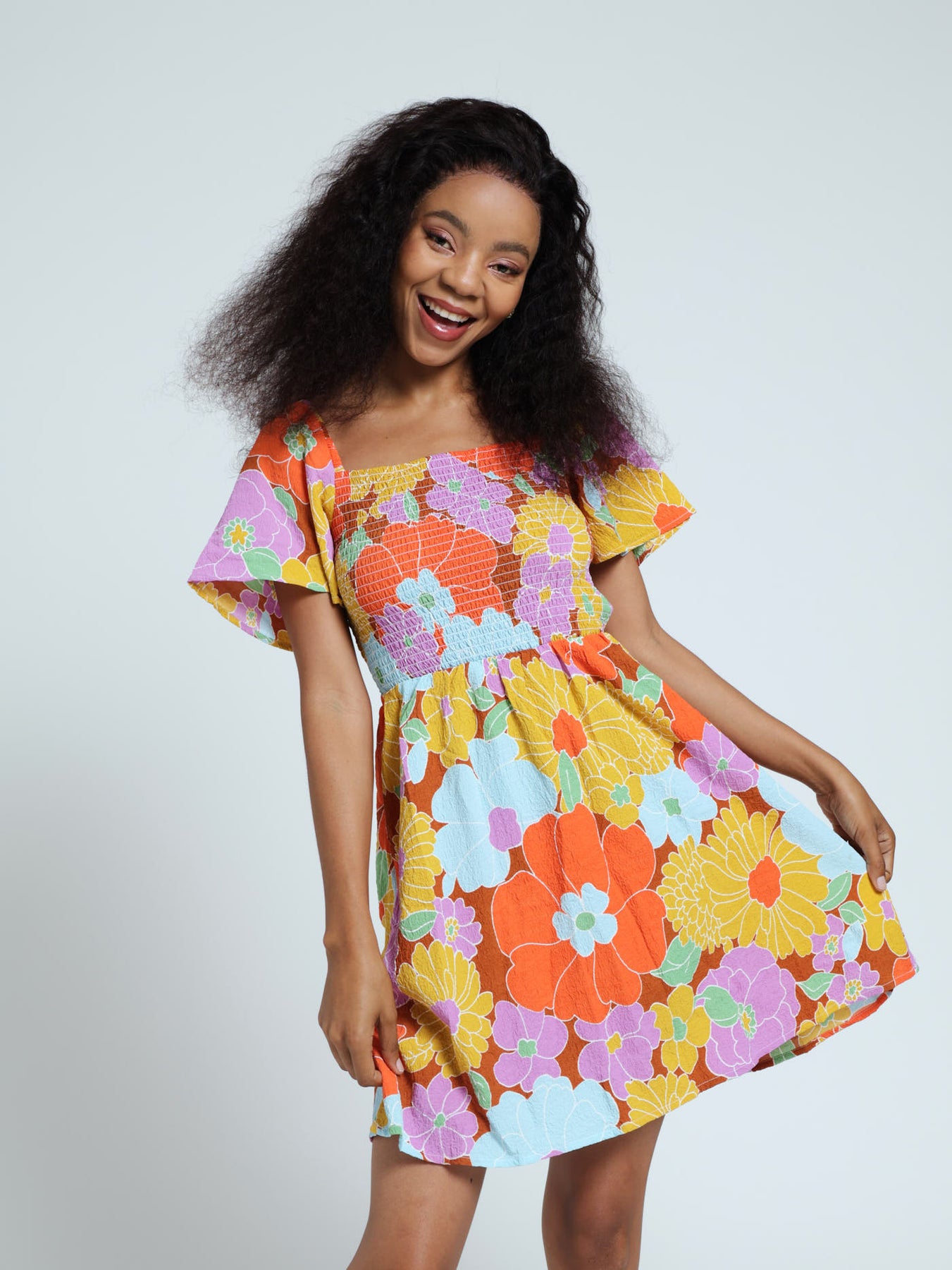 Floral Smock Mini Dress Edgars