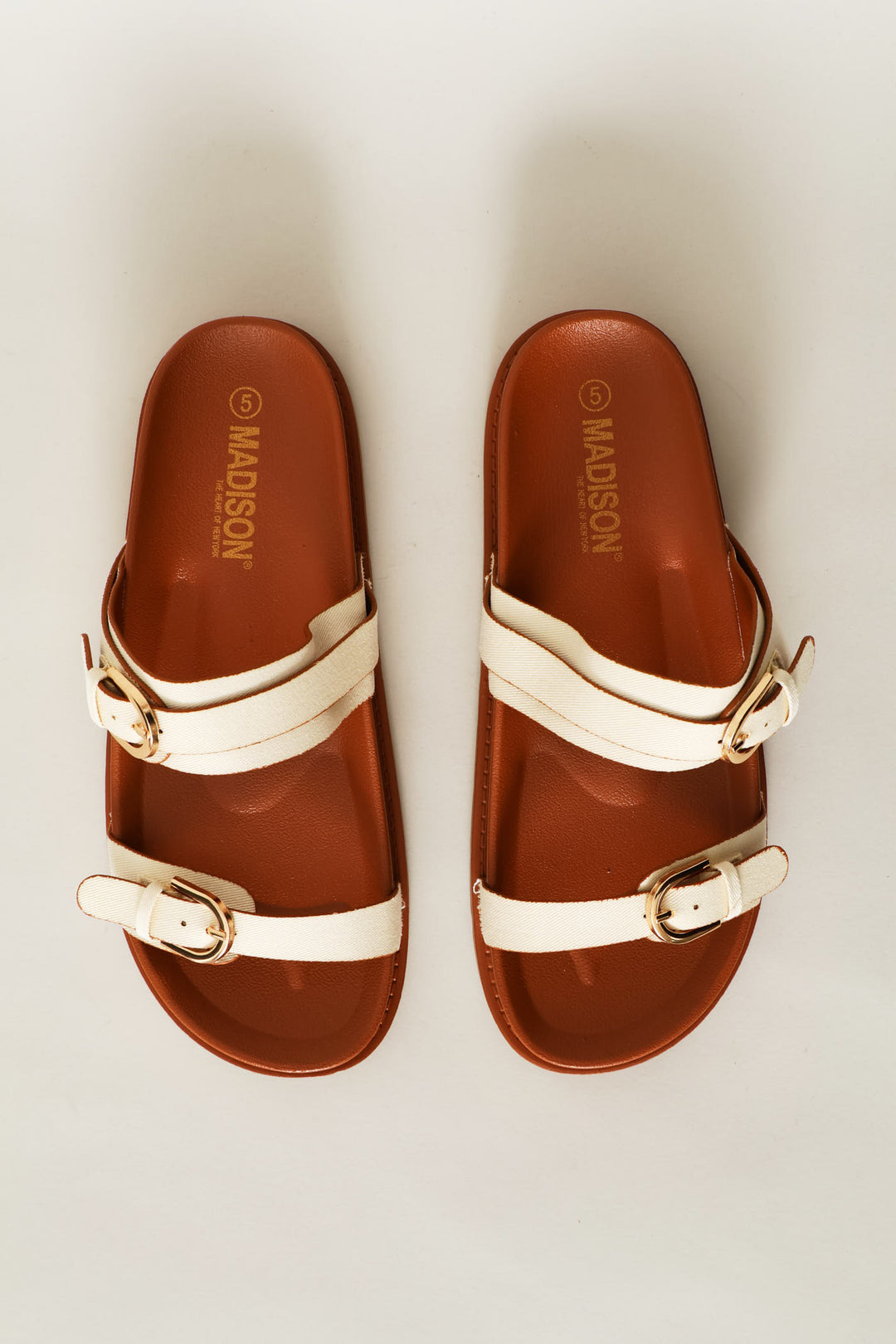 Dbl Strap Canvas Sandal - Nude