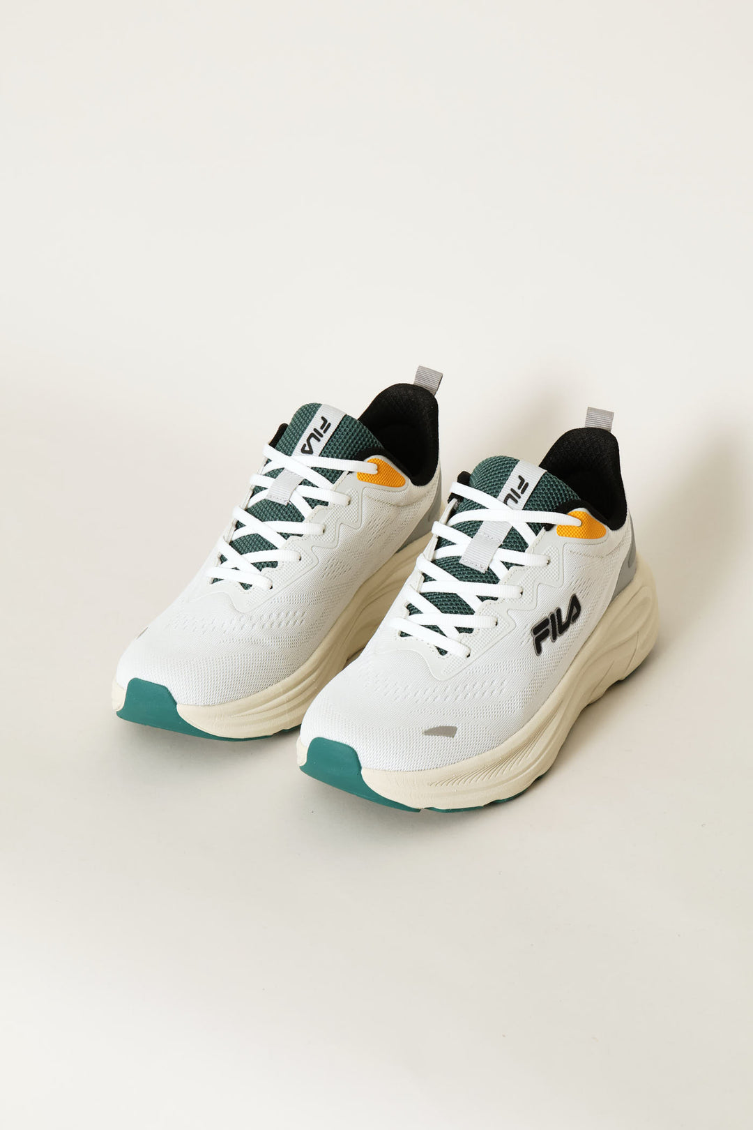 Aurelio Lace Up Mesh Trainer - Stone/Green