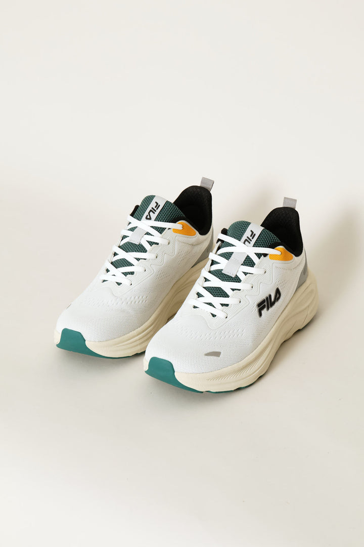 Aurelio Lace Up Mesh Trainer - Stone/Green