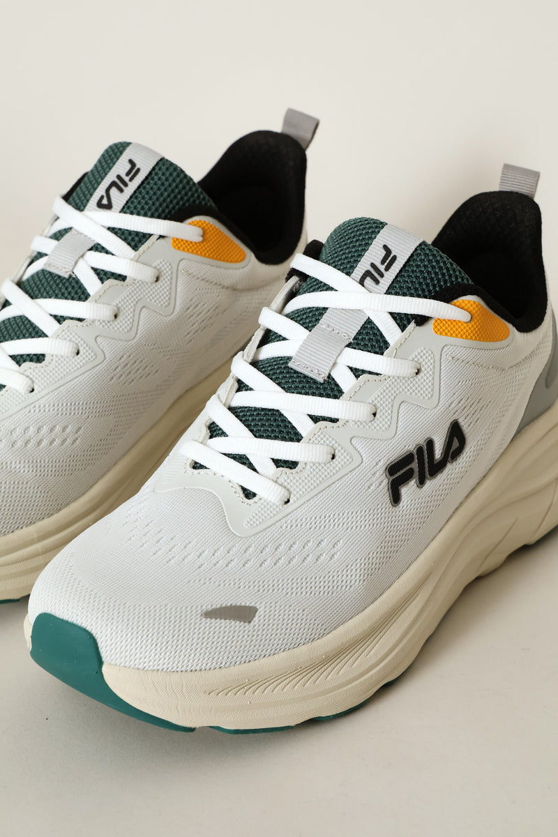 Aurelio Lace Up Mesh Trainer - Stone/Green