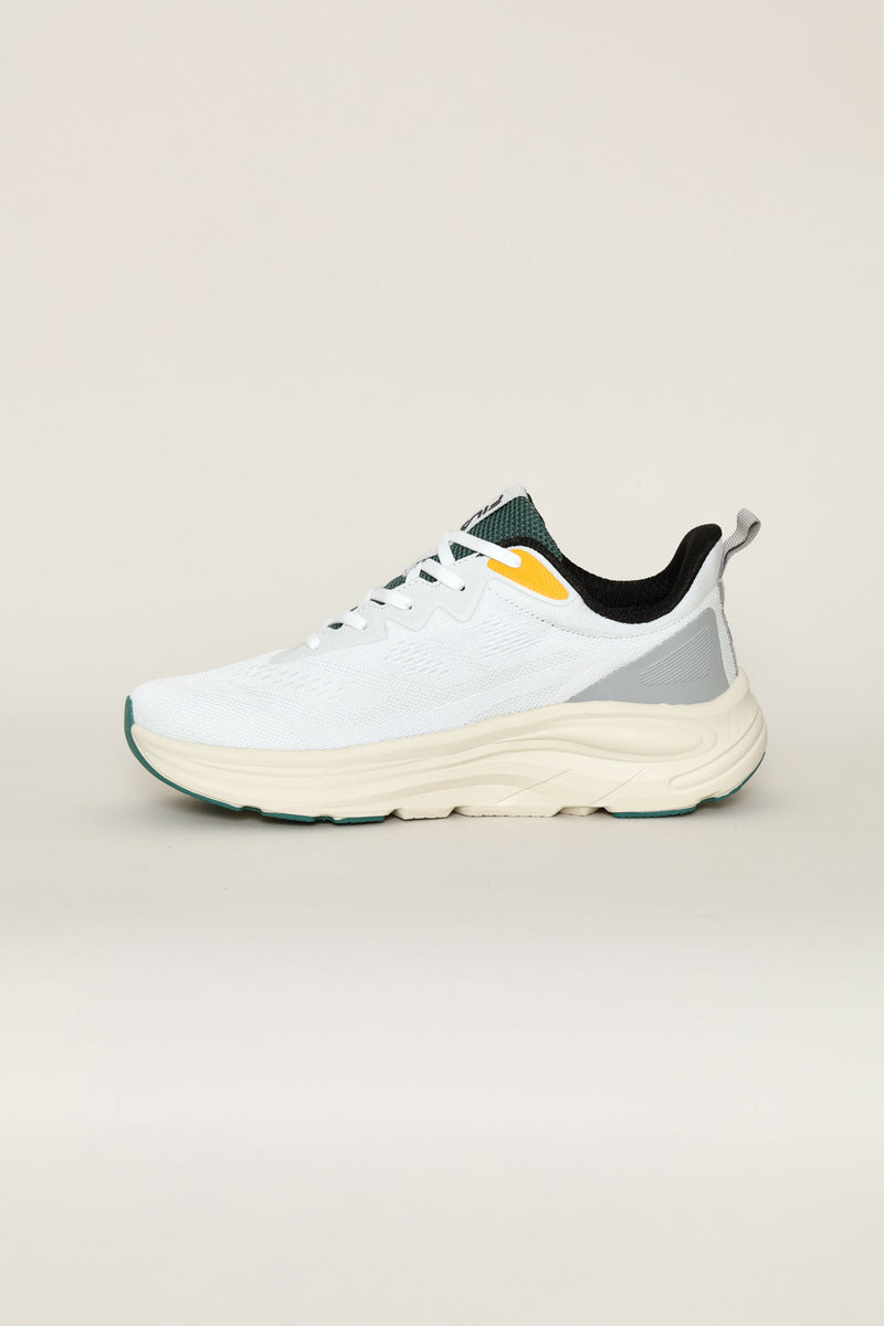 Aurelio Lace Up Mesh Trainer - Stone/Green