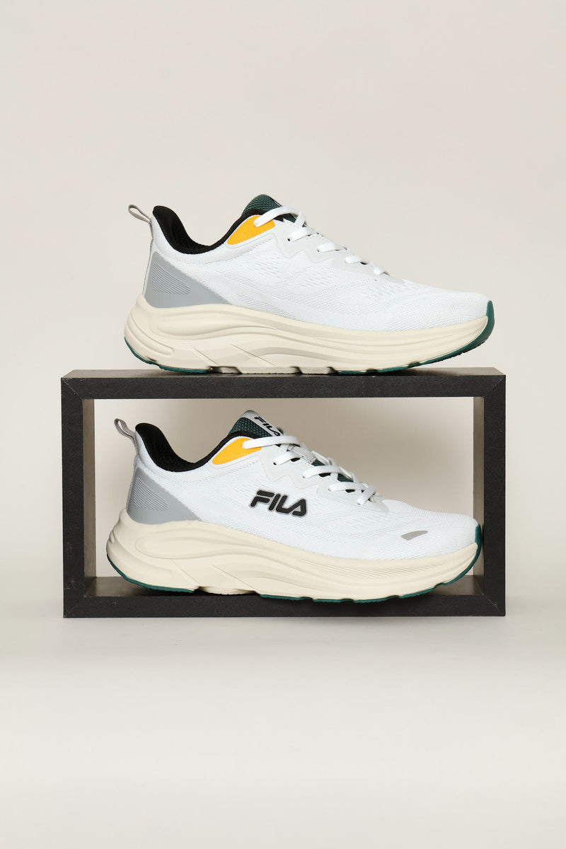Aurelio Lace Up Mesh Trainer - Stone/Green