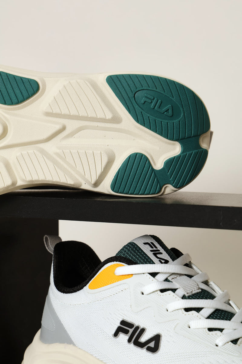 Aurelio Lace Up Mesh Trainer - Stone/Green