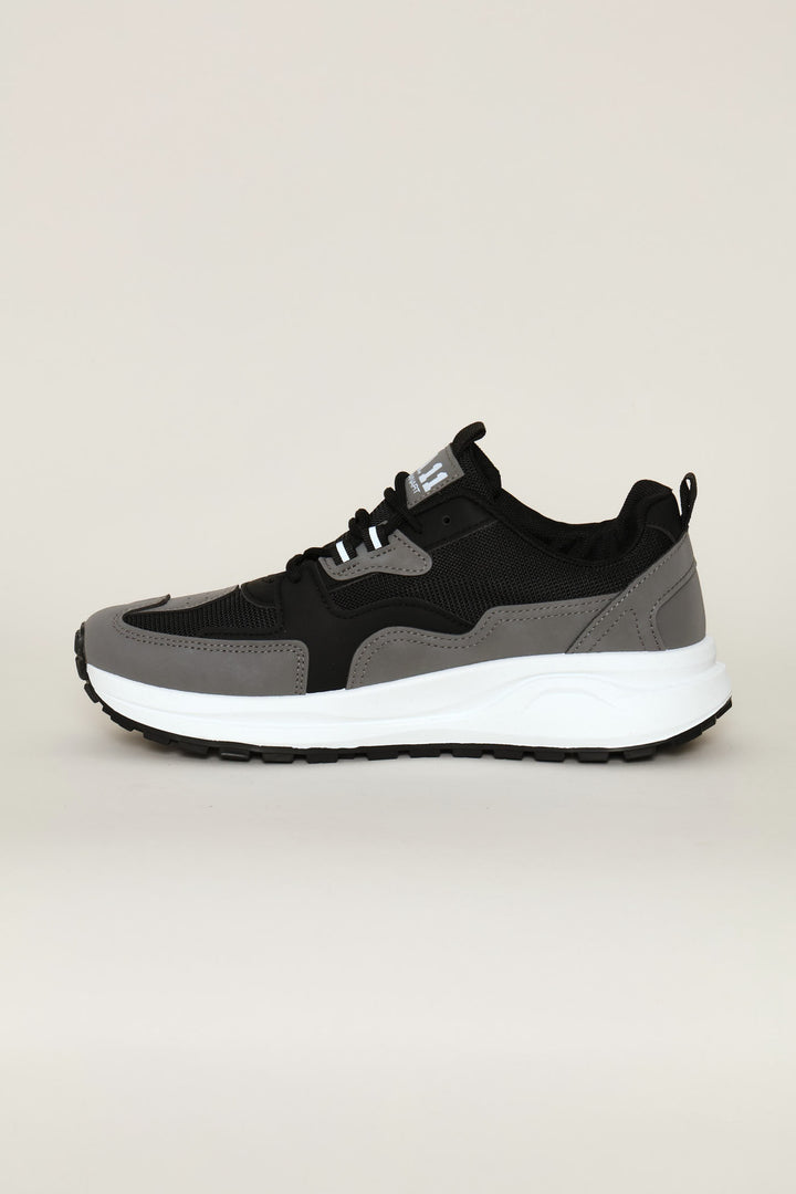 Redo 5 Panelled Retro Trainer - Grey