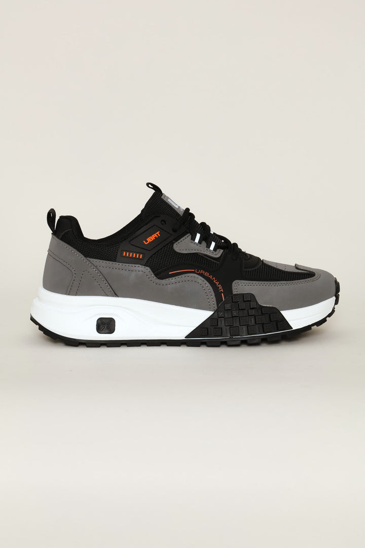 Redo 5 Panelled Retro Trainer - Grey